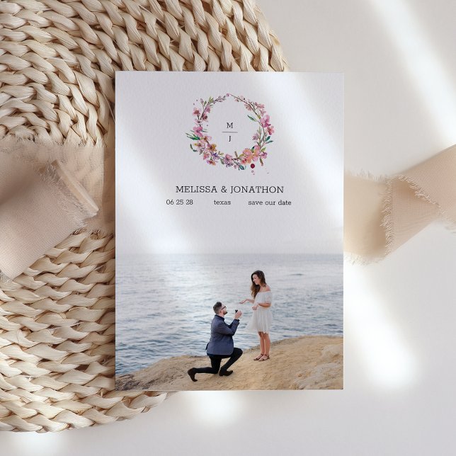 Pink Cherry Blossom Floral Image Save The Date (Creator Uploaded)