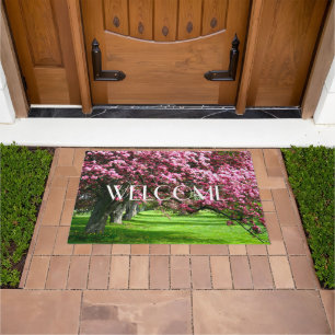 Pink Cherry Blossom Floral Sakura Doormat