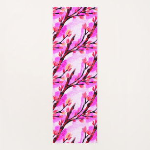 Pink Cherry Blossom Floral Soft Aesthetic Calm Zen Yoga Mat