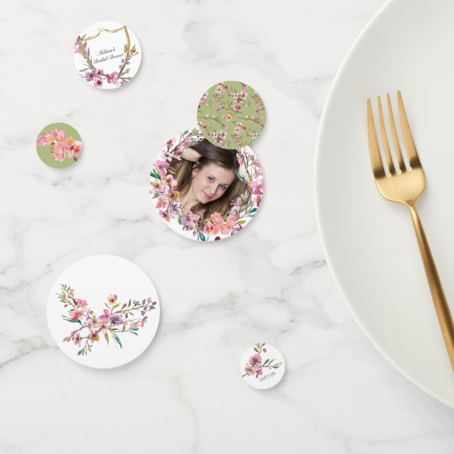 Pink Cherry Blossom Floral Wedding Confetti (Group)