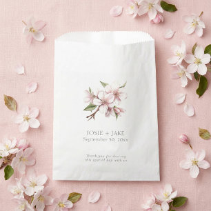 Pink cherry blossom flower favour bag