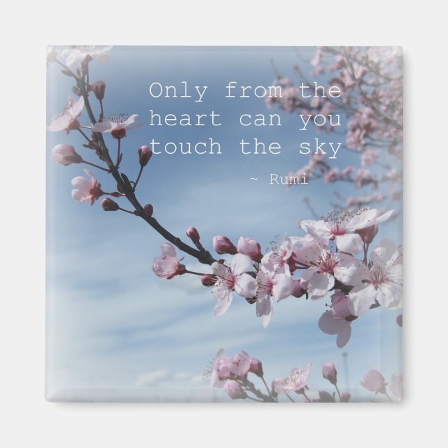 Pink Cherry Blossom Flowering Tree Magnet (Front)
