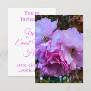 Pink Cherry Blossom Flowers Invitation