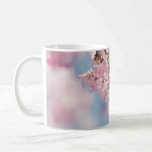 PINK CHERRY BLOSSOM IN CLOSE UP PHOTOGRAPHY COFFEE MUG