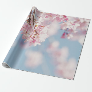 PINK CHERRY BLOSSOM IN CLOSE UP PHOTOGRAPHY WRAPPING PAPER