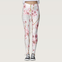 Pink Cherry Blossom Leggings
