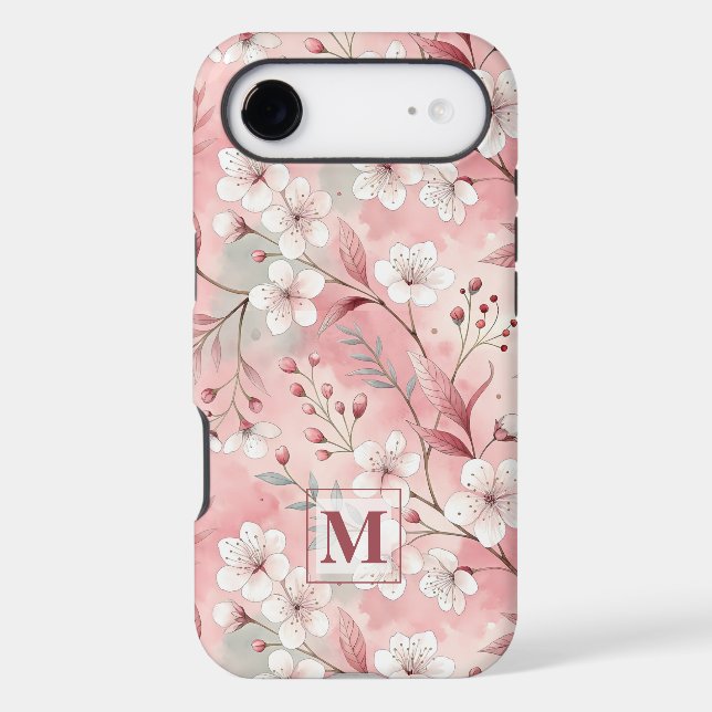 Pink cherry blossom monogram (Back)