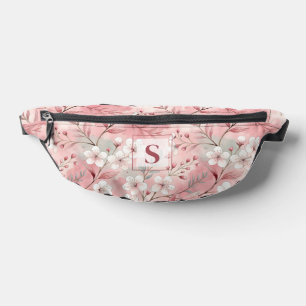 Pink cherry blossom monogram bum bags
