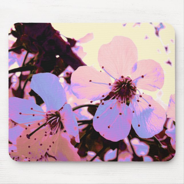 Pink Cherry Blossom Mouse Pad (Front)