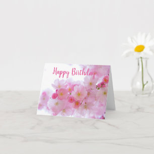 Pink Cherry Blossom Personalised Birthday Card