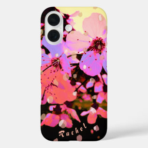 Pink Cherry Blossom Petal Spring & a name iPhone 16 Case