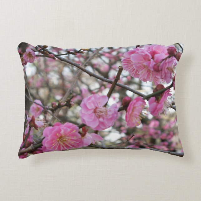 Pink Cherry Blossom / Sakura / サクラ（桜) Decorative Cushion (Front)