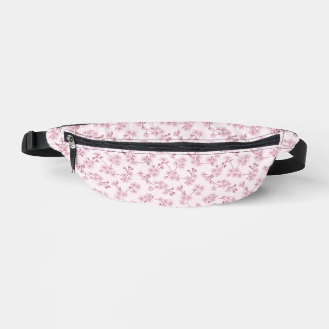 Pink Cherry Blossom Seamless Floral Pattern Bum Bags (Front)