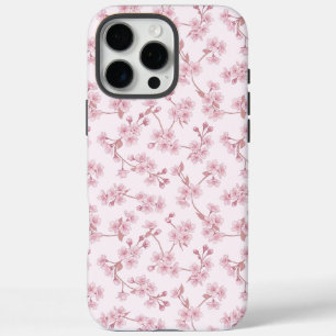 Pink Cherry Blossom Seamless Floral Pattern iPhone 16 Pro Max Case