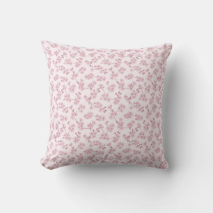 Pink Cherry Blossom Seamless Floral Pattern Cushion