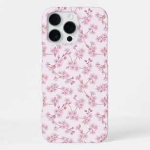 Pink Cherry Blossom Seamless Floral Pattern iPhone 16 Pro Max Case