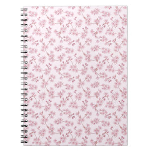 Pink Cherry Blossom Seamless Floral Pattern Notebook