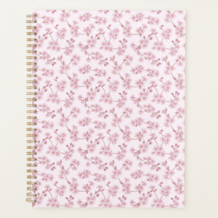 Pink Cherry Blossom Seamless Floral Pattern Planner