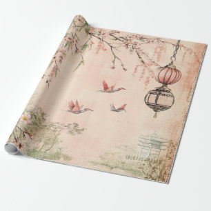 Pink Cherry Blossom Serenity Landscape (7) Wrapping Paper