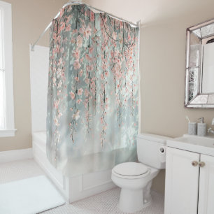 Pink Cherry Blossom Shower Curtain