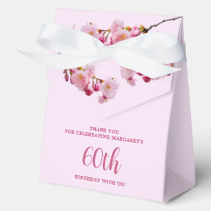 Pink Cherry Blossom Thank You Birthday Celebration Favour Box