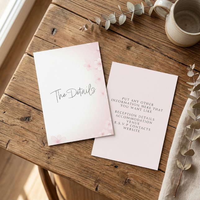 Pink Cherry Blossom The Details Enclosure Card (Pink Cherry Blossom The Details Enclosure Card.)