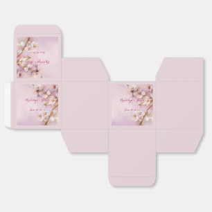 Pink Cherry Blossom Wedding Favour Boxes