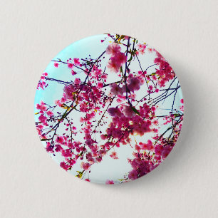 Pink Cherry blossoms 6 Cm Round Badge