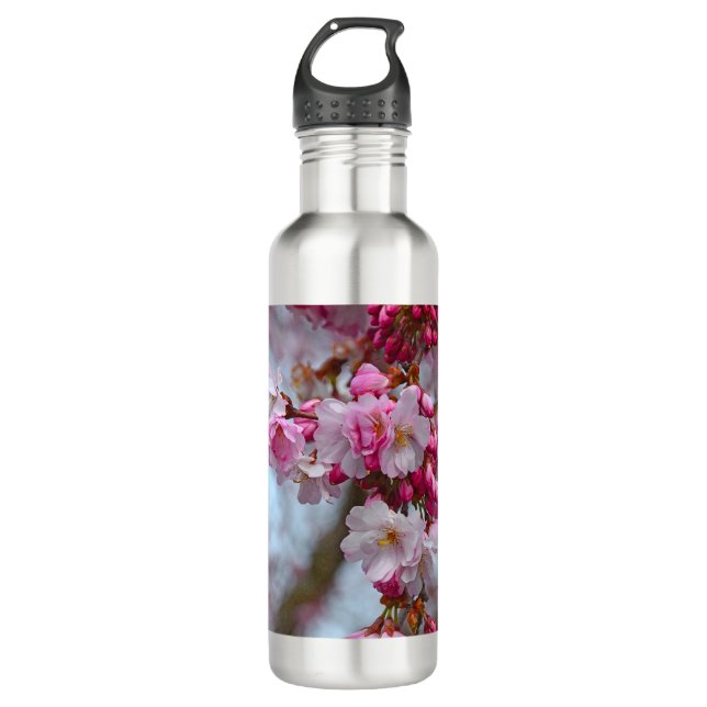 Pink cherry blossoms 710 ml water bottle (Front)
