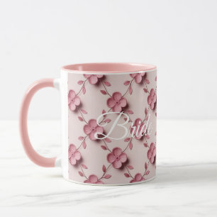 Pink Cherry Blossoms Bride Pink Combo Mug