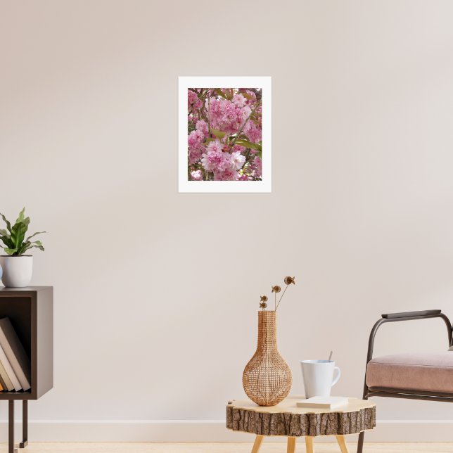 Pink Cherry Blossoms Floral Poster (Living Room 3)