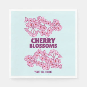 Pink cherry blossoms napkin