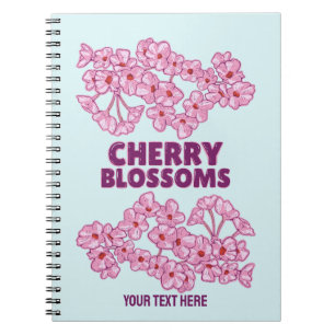 Pink cherry blossoms notebook