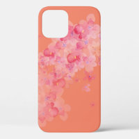 pink cherry blossoms on orange