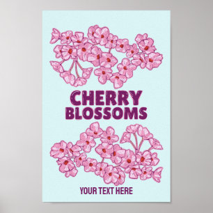 Pink cherry blossoms poster