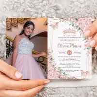 Pink Cherry Blossoms Rose Gold Quinceañera Photo