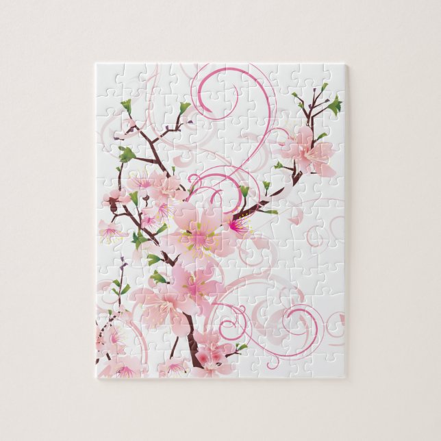 Pink Cherry Blossoms Sakura Jigsaw Puzzle (Vertical)