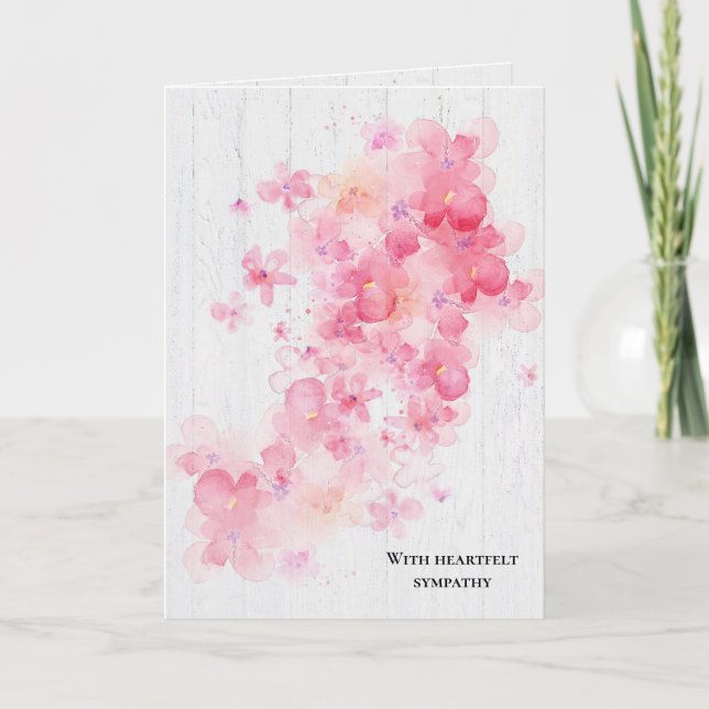 pink cherry blossoms sympathy card (Front)