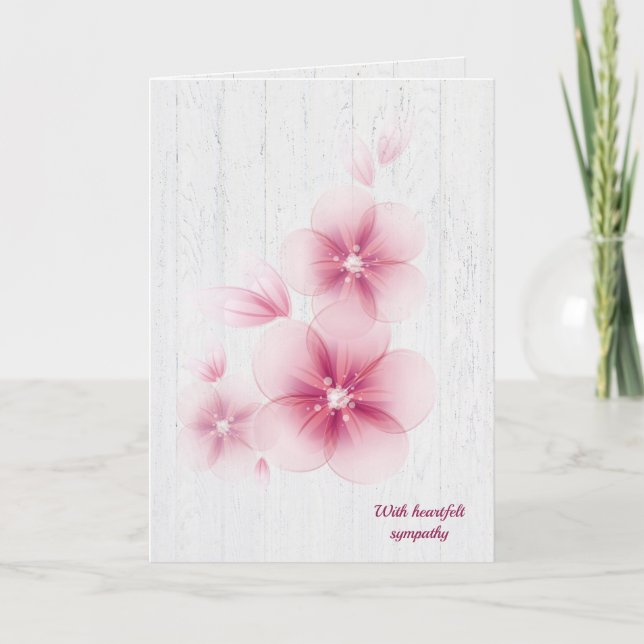 pink cherry blossoms sympathy card (Front)