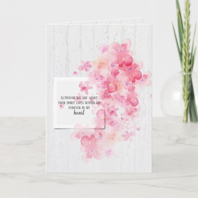 pink cherry blossoms sympathy card (Front)