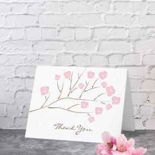 Pink Cherry Blossoms Thank You Card