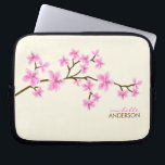Pink Cherry Blossoms Tree Laptop Sleeve<br><div class="desc">Personalised laptop sleeve features a beautiful vector illustration of a cherry blossoms or sakura tree. Customise with your name,  monogram,  initials or text of your choice. 
 Mujka</div>