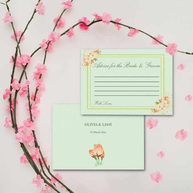 Pink Cherry Blossoms , Wedding  Advice Card (Creator Uploaded)