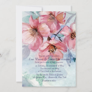 Pink Cherry Blossoms Wedding Invitation