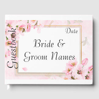 Pink Cherry Blossoms Wedding or Shower Guestbook