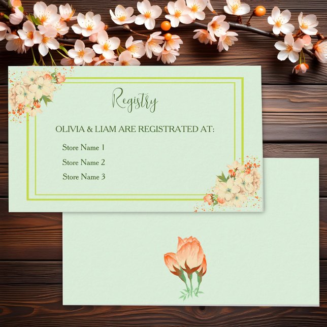 Pink Cherry Blossoms , Wedding Registry Enclosure Card (Creator Uploaded)