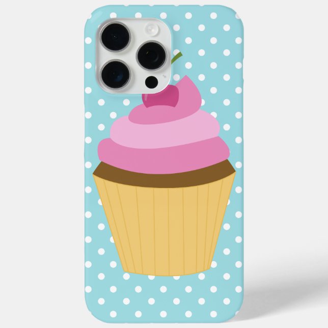 Pink Cherry Cupcake Illustration Case-Mate iPhone Case (Back)