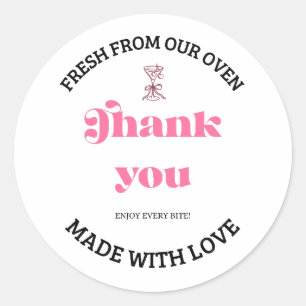 Pink Cherry Glass Fresh Oven Thank You Sticker