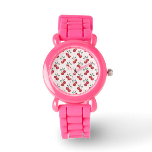Pink Cherry Pattern Watch