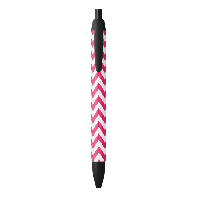 Pink Chevron Black Ink Pen (Back (Vertical))